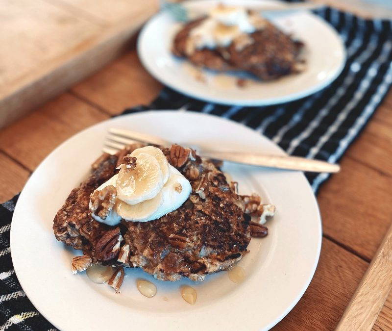 Banana Oat Porridge Pancakes