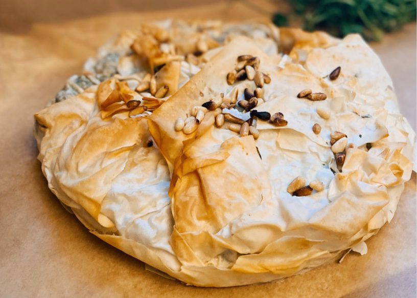 Spinach, Wild Garlic & Feta Filo Parcel