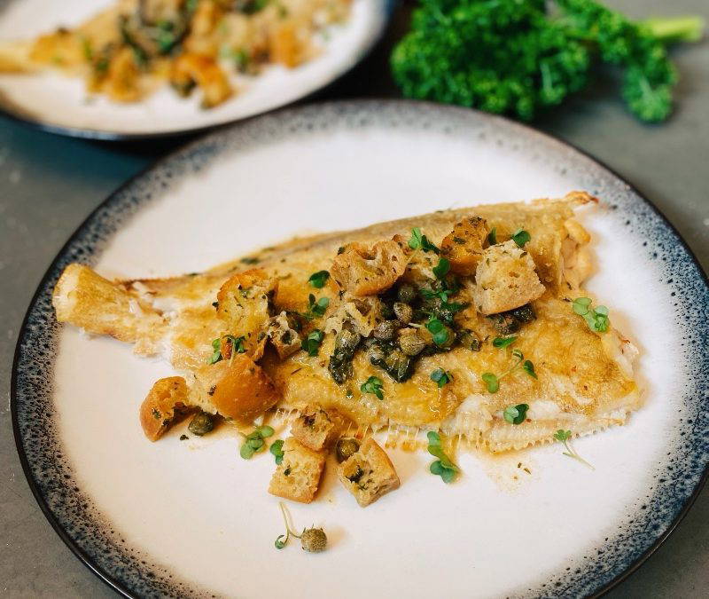 Cornish Sole with Beurre Noisette Croutons