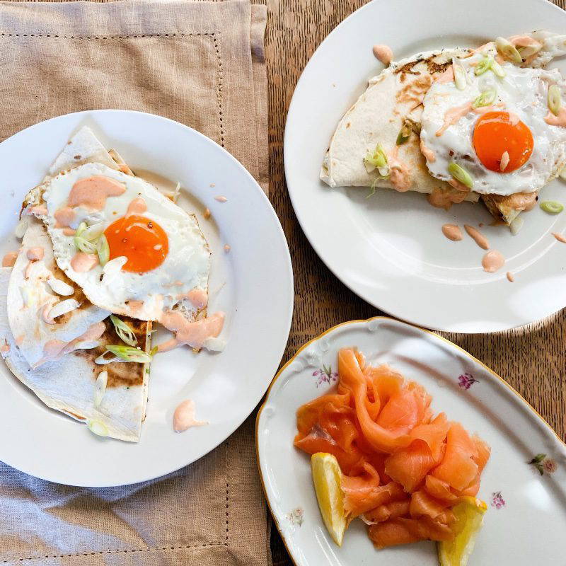 smoked salmon quesadilla
