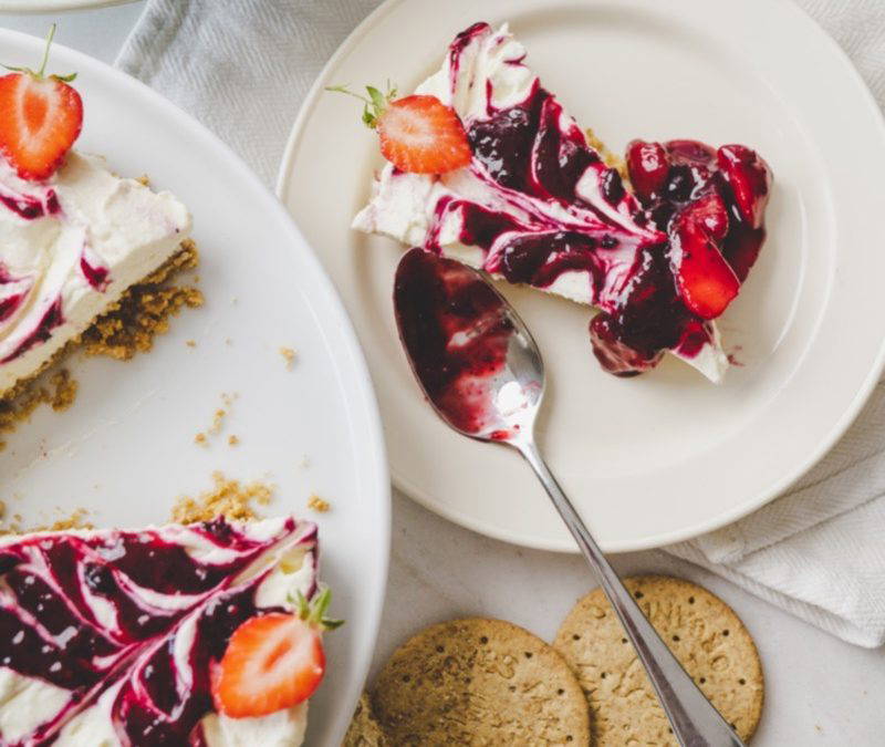 No Bake Vanilla & Berry Cheesecake