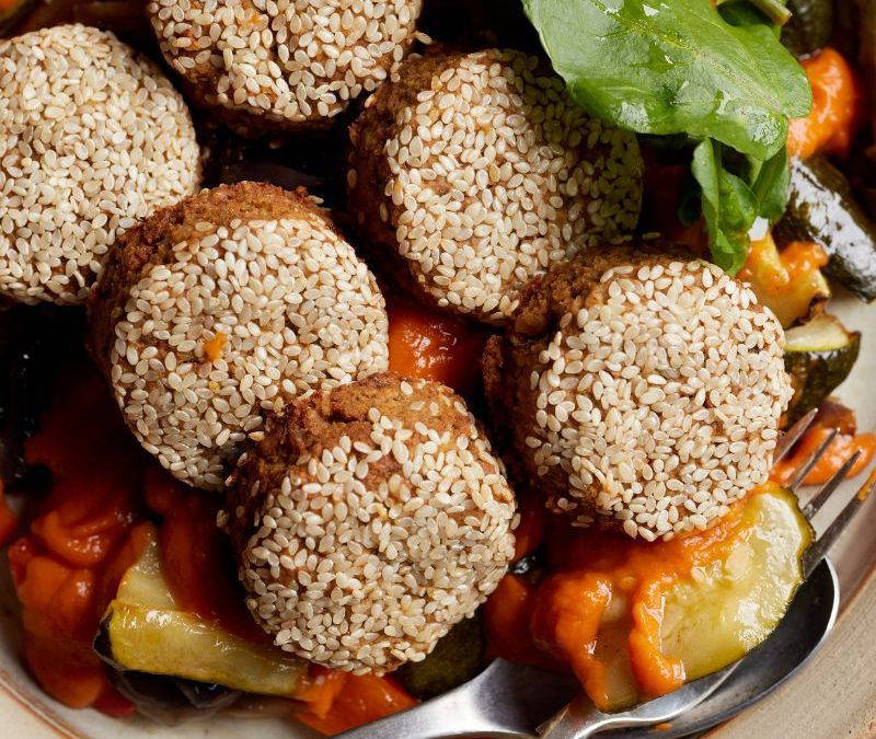 Sesame Baked Falafel