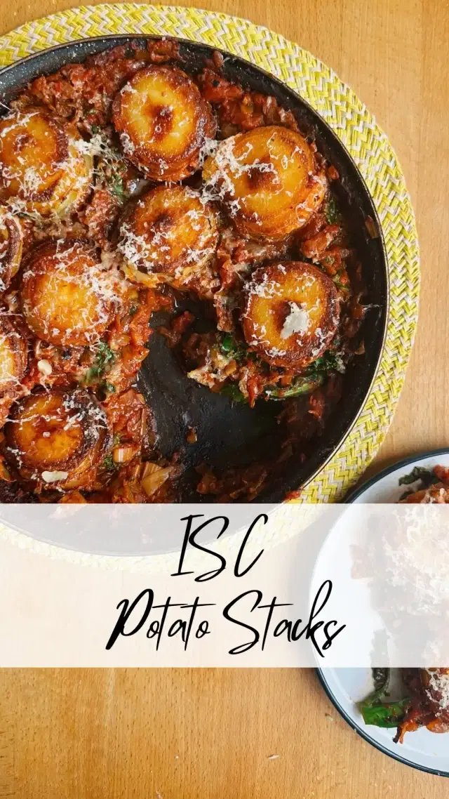 Take your potato game to the next level with this Intuitive Seasonal Cooking episode with @thecommunityfarm. Layer sliced potatoes with cheese, herbs, and butter, then bake until irresistibly crispy. Braise leeks, carrots, onions, purple sprouting, and kale in a rich tomato sauce—yes, that’s a lot of veg! Add more cheese to the golden potato stacks , and serve. A dish packed with only goodness that’s sure to impress your guests!

This dish is filled with loads of organic veg from the @thecommunityfarm Gert British box including, onions, carrots, leeks, purple sprouting broccoli, kale and potatoes of course. It’s a celebration of the best seasonal produce, bringing warmth, nourishment, and vibrant flavors to every bite.



Golden Cheesy Potato Stacks & Hearty Spring Stew
Makes x12 Potato Stacks 
1.25kg Potatoes (thinly sliced)
Thyme 
50g Cheese 
100g Butter & 25ml Olive Oil 
2 Garlic Cloves minced

Spring Warming Stew 
2 Onions (diced)
2 Carrots (diced)
1 Leek (diced)
1 Garlic (crushed)
400g Tinned tomatoes 
200ml Water or Stock
Handful Broccoli 
Handful Kale 

Serving – Extra cheese 

- Preheat oven to 180°C (fan) / 200°C. Grease a muffin tin with butter or oil.
- Combine melted butter, olive oil, minced garlic, and thyme. Season with salt and pepper.
- Layer up the potato slices with herbs and cheese in between each layer. Add the olive oil and butter mix. Cover the muffin mould with tin foil. 
- Bake for 45mins –1 hour until golden and crispy on the edges. Keep warm.
- To make the spring warming stew. Heat a little oil in a large pan over medium heat. Add the diced onions, carrots, and leek. Cook for 5-7 minutes until softened.
- Stir in the crushed garlic and cook for another minute until fragrant.
- Pour in the tinned tomatoes and water or stock. Season with salt and pepper. Bring to a gentle simmer and cook for 20 minutes, stirring occasionally.
- Toss in the broccoli and kale, then simmer for another 5-10 minutes until tender.
- Add the potato stacks back to the dish and if needed reheat for 10 minutes or serve with extra grated cheese on top. 

#potato #potatorecipes #potatostack #springveg #spingstew #vegdish
